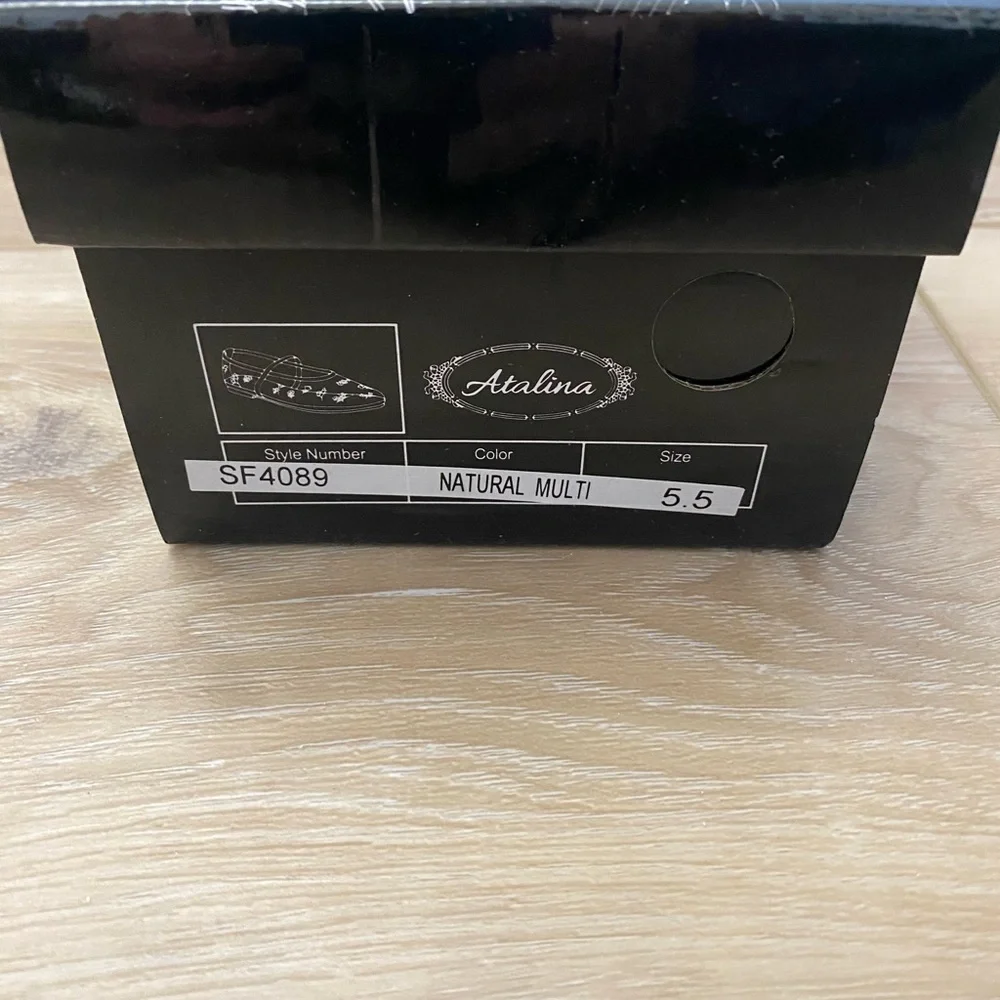 Atalina Embroidered Floral Mesah Mary Jane Flats - Nude/Blush - NWT - Picture 9 of 10